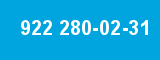 922 280-02-31 922 280-02-31